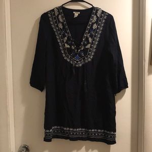 Boho Navy Blue Top